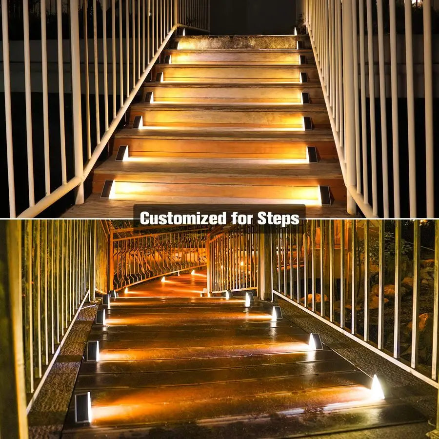 Outdoor Stair Lights 12 Pack, Solar Step Lights Waterproof IP67,80 Lumen, Led Step Light Outdoor for Garden Backyard Stair, Fron