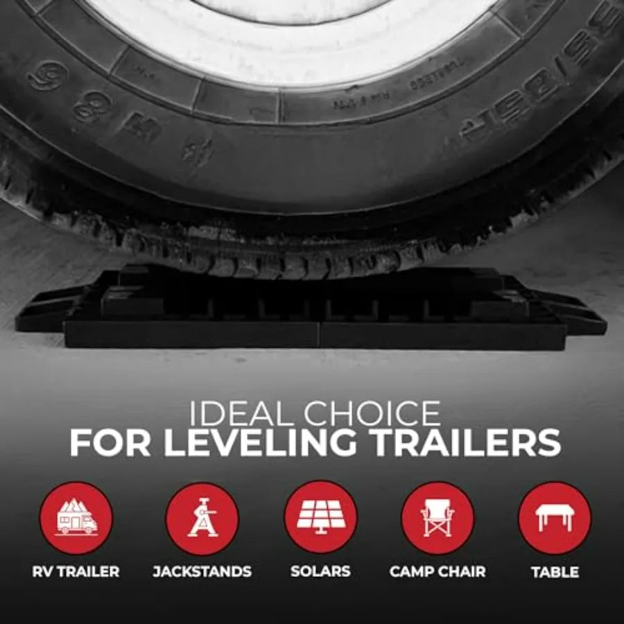 RV Leveling Blocks for Campers Trailers 15-Pack Heavy-Duty Stackable Design with Interlocking System in Black - Lifetime Warranty