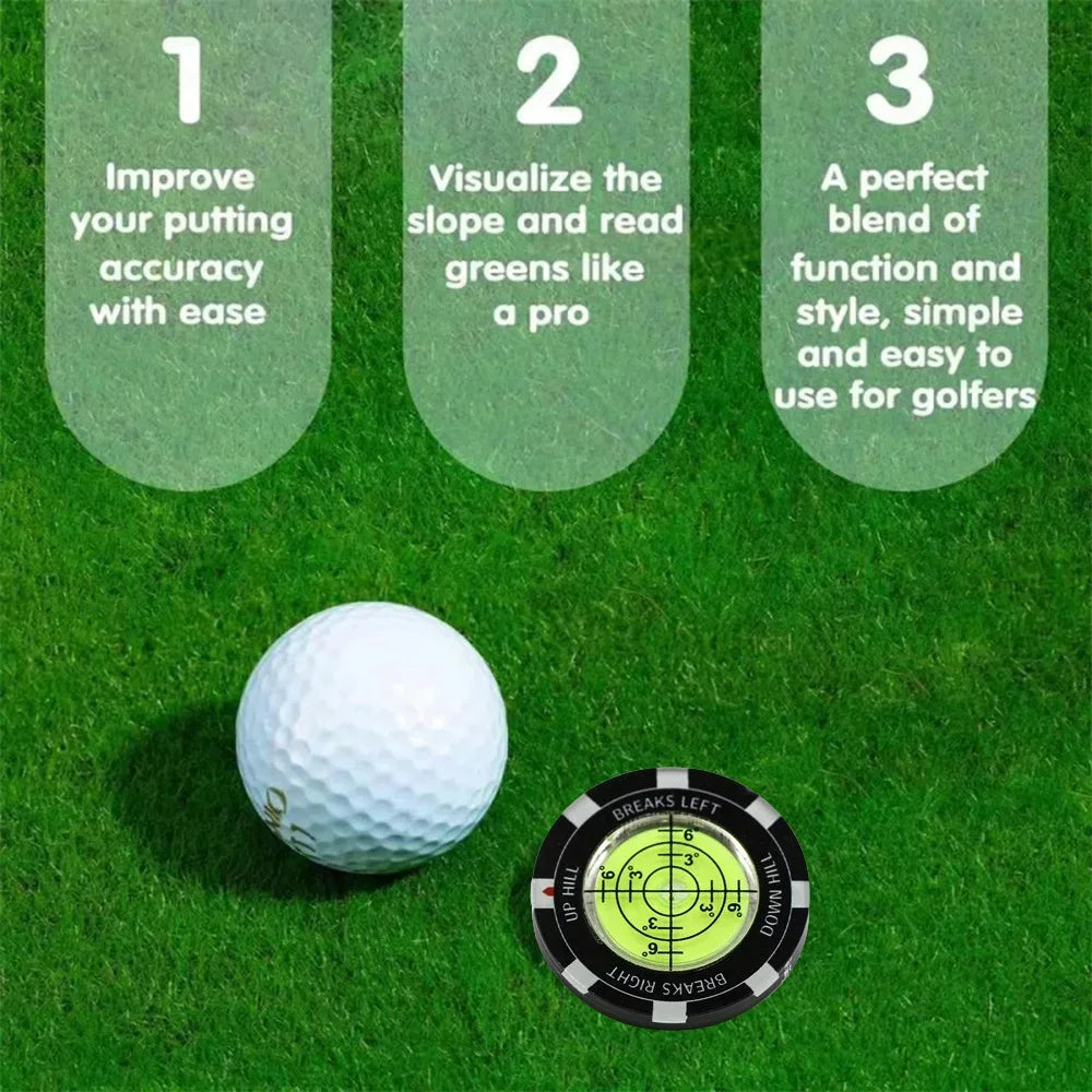 Golf Putt Ball Marker, Golfing Putting Aid, Golf Slope Putting Reader