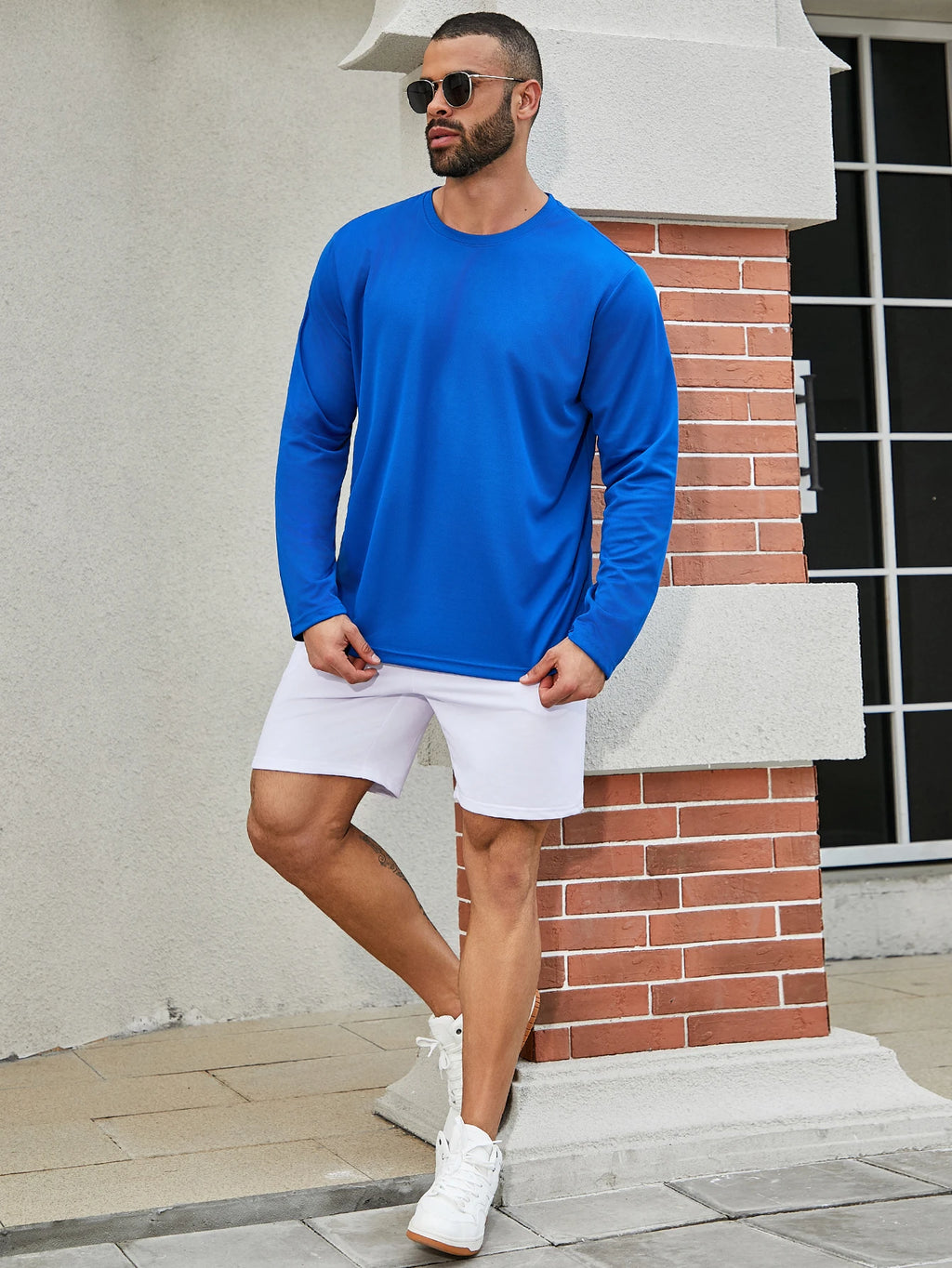 6-piece men's quick drying long sleeved T-shirt moisture wicking casual and breathable