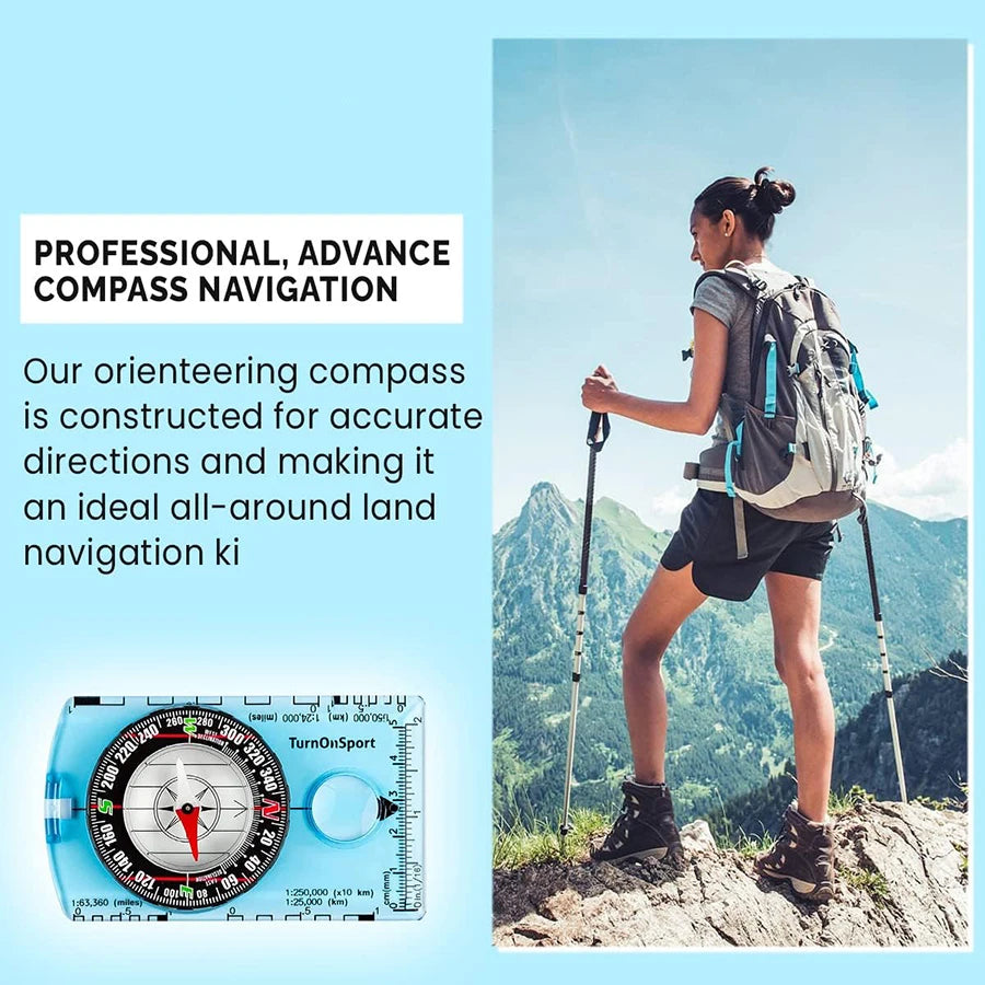 Professional Waterproof Camping Compass -for Outdoor Navigation & Map Reading