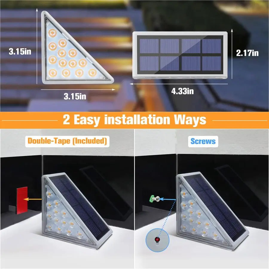 Outdoor Stair Lights 12 Pack, Solar Step Lights Waterproof IP67,80 Lumen, Led Step Light Outdoor for Garden Backyard Stair, Fron