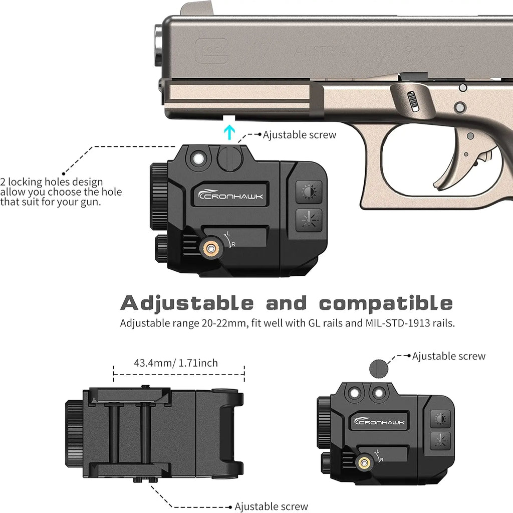 Blue Laser Sight Compatible with Picatinny Rail fit Pistol