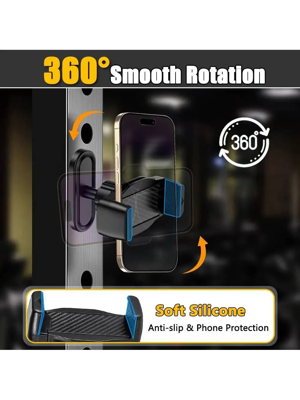 Magnetic Phone Holder  Golf Cart, 360° Rotatable Mount Adjustable