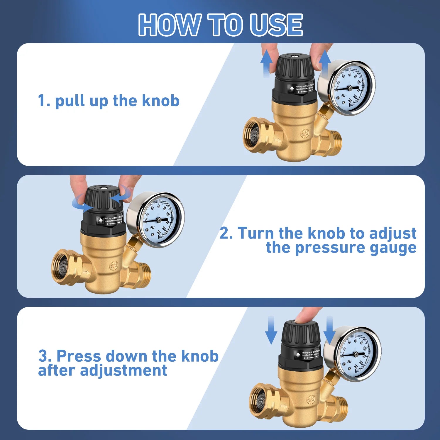 RV adjustable Water Pressure Regulator for RV Camper