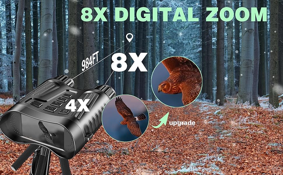 Night Vision Binoculars  8X Digital Zoom  Video Recording  for Hunting/Camping